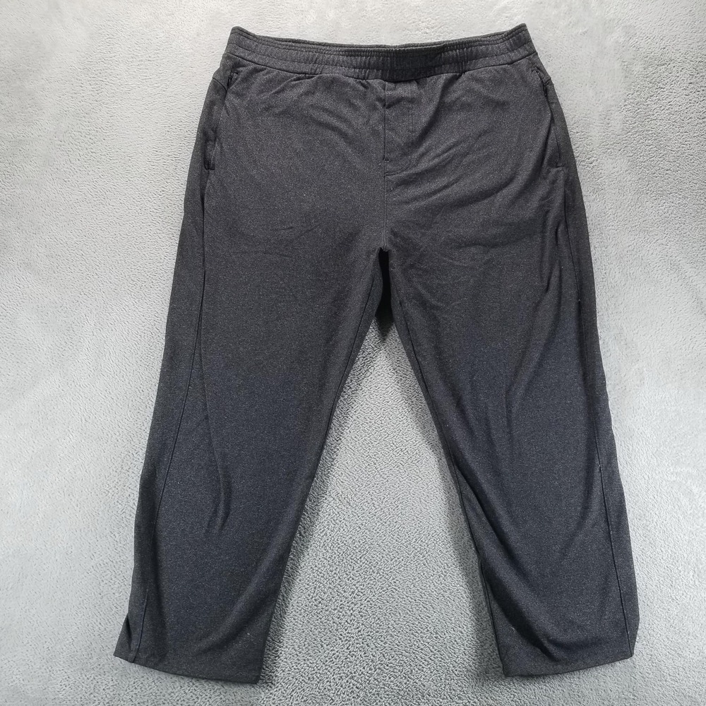 Public Rec‎ Pants Mens 42x32 Gray Knit Joggers Elastic Waist Zip Pockets Lounge